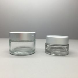 50g 20g Kemasan Kosmetik Clear Glass Cream Jar Dengan Tutup Aluminium