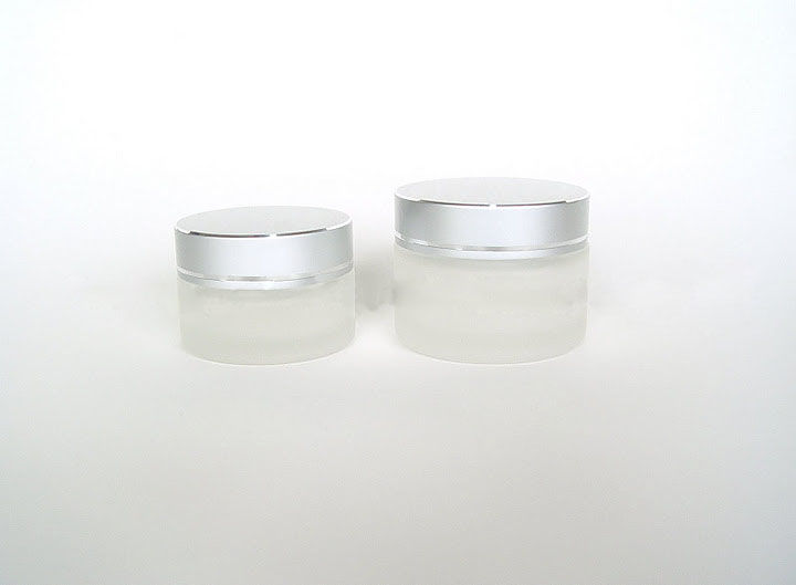 Custom White Empty Glass Cream Jars and Bottle 20G 50G with WT Cap
