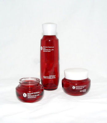 Emulsi Custom Botol Kaca Kosmetik Merah Dan Botol 130ML 100ML 50ML 30ML